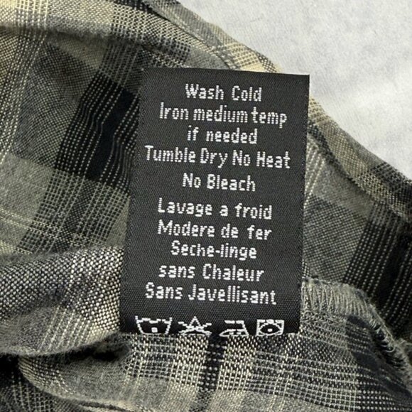 Kuhl Mens XL Pearl Snap Gray Plaid Western Long Sleeve Flannel Shirt Outdoor - Picture 5 of 16